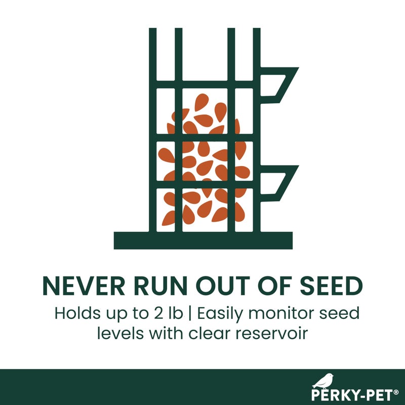Perky-Pet 336-1SR Squirrel-Be-Gone Squirrel Proof Bird Feeder, 2LB, Outdoor Wild Bird Feeder with Weight-Activated Perches - Image 5